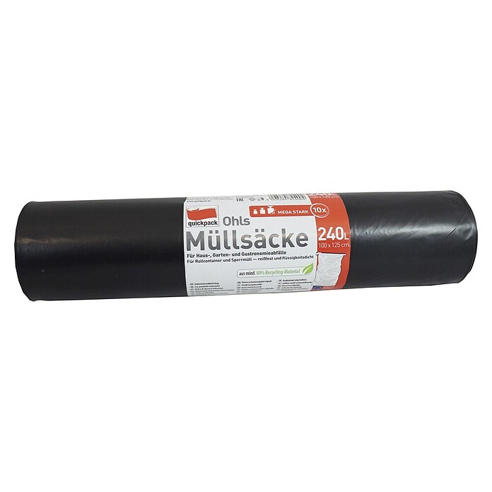 Müllbeutel (240 l, Grau, 10 Stk.)