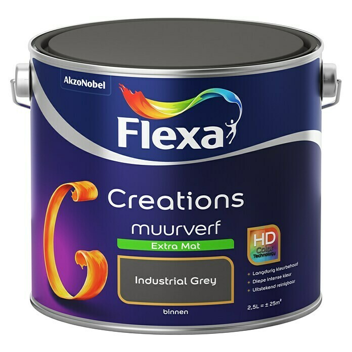 Afbeelding van Flexa Creations Muurverf Extra Mat Industrial Grey Industrial Grey