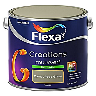 Flexa Creations Muurverf Extra Mat Camouflage Green (Camouflage Green, 2,5 l, Mat)