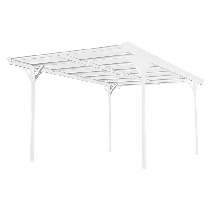 Westmann Carport Helsinki (Außenmaß inkl. Dachüberstand (B x T): 305 x 503 cm, Einzelcarport, Weiß) | BAUHAUS