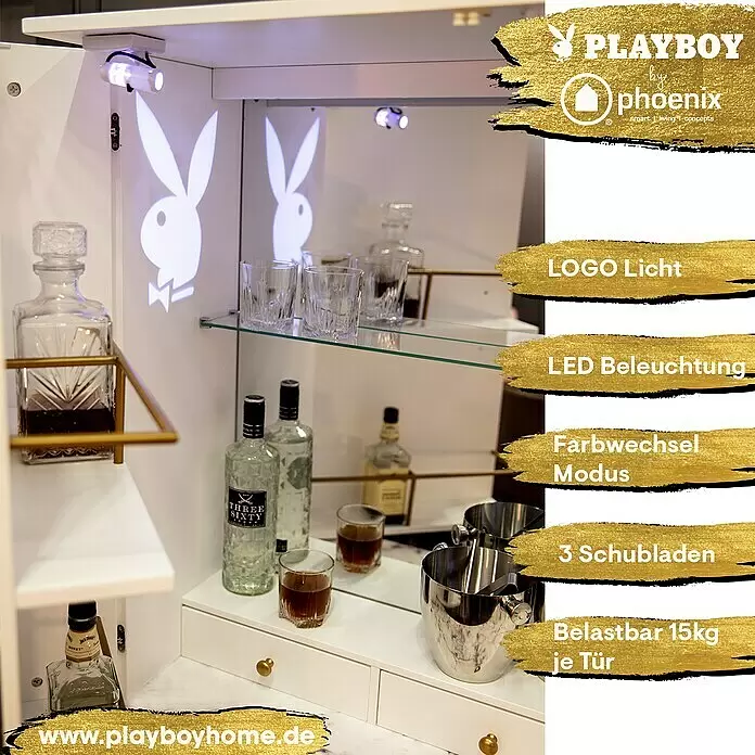 Phönix Playboy Mehrzweckschrank Brandi - L x B x H: 45 x 100 x 170 cm, Weiß - Anwendungsbeispiel