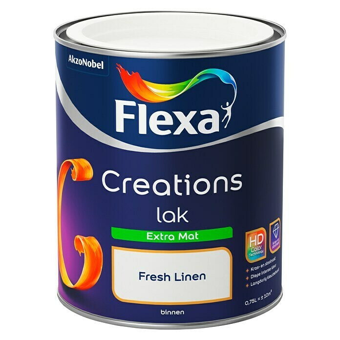 tafel pad vergeten Flexa Creations Witte lak Extra Mat Fresh Linen (Wit, 750 ml, Mat) | BAUHAUS