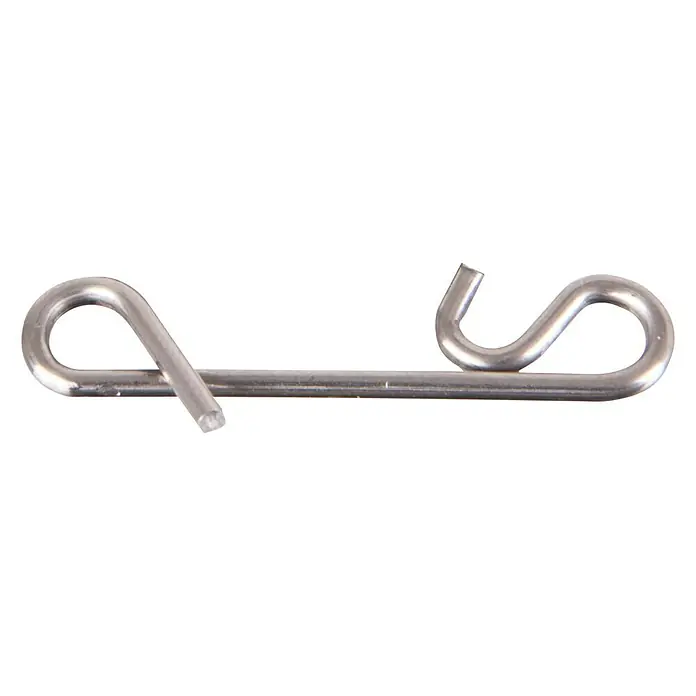 Westline Systemverbinder - Ø x L: 0,5 x 18 mm, S - Nahaufnahme eines Drahtbügels, der zu beiden Seiten gebogen ist, für verschiedene Aufhängeanwendungen.