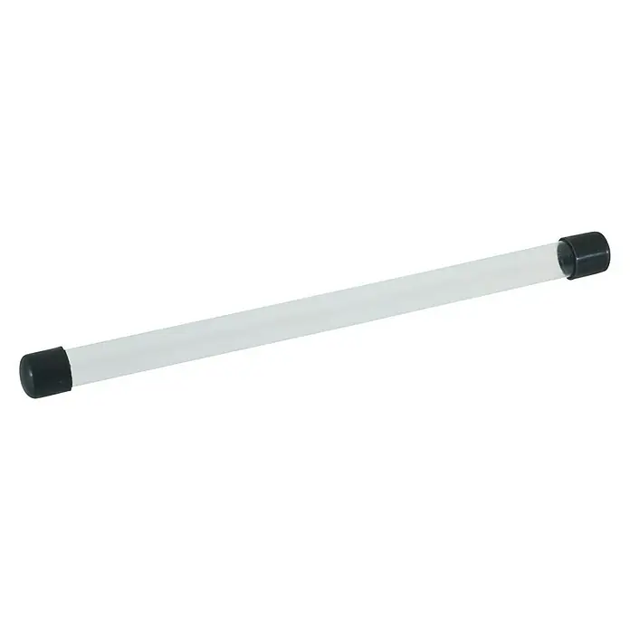 Westline Ködernadelrohr - Länge: 16 cm - Eine Stablampe mit schwarzen Endkappen auf dunklem Hintergrund, ideal für stimmungsvolle Beleuchtung und dekorative Zwecke.
