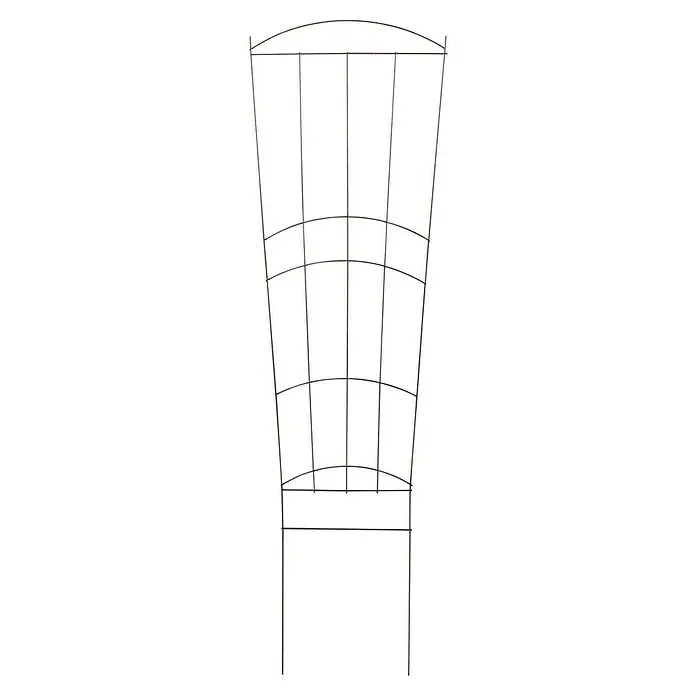 Floraworld Zierspalier Sizilien - 36,5 x 122 cm, Stahl, Rostoptik - Eine elegante, braune Rosenbogen-Gartenlaube aus Metall mit einem gebogenen Design, ideal als Rankhilfe für Pflanzen und zur Dekoration.