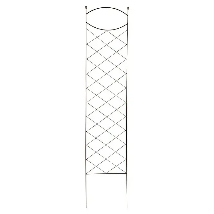 Floraworld Zierspalier Ligurien - 39 x 180 cm, Stahl, Rostoptik - Ein elegantes, braunes Metallspalier mit einer auffälligen Rautenstruktur, ideal für die Unterstützung von Kletterpflanzen in Ihrem Garten.