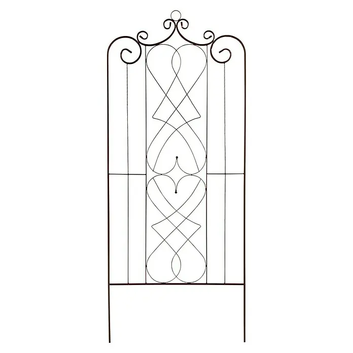 Floraworld Zierspalier Abruzzen - 75 x 180 cm, Stahl, Rostoptik - Elegantes Metallelement mit filigranem Muster und dekorativen Schnörkeln, ideal zur stilvollen Gartengestaltung.