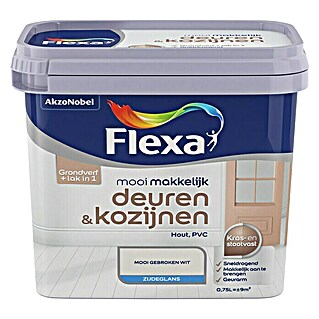 Flexa Mooi Makkelijk Kleurlak Deuren & Kozijnen Mooi Gebroken Wit (Mooi gebroken wit, 750 ml, Zijdeglans)