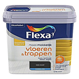 Flexa Mooi Makkelijk Kleurlak Vloeren & Trappen Mooi Zwart (Mooi zwart, 750 ml)