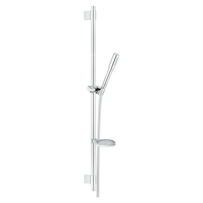 Grohe Euphoria Cosmopolitan Brausegarnitur - Lochabstand: 60 cm - 90 cm, Art Strahl: Normalstrahl, Chrom - Duschstange mit Handbrause und Seifenablage, verchromt. Das Duschsystem sorgt für Komfort und Stil im Badezimmer.