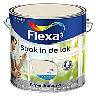 Flexa Strak in de Lak Witte lak Zijdeglans Crème Wit RAL 9001 (Wit, 2,5 l, Zijdeglans)