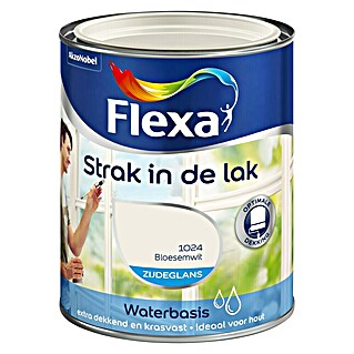 Flexa Strak in de Lak Witte lak Zijdeglans Bloesemwit (750 ml)