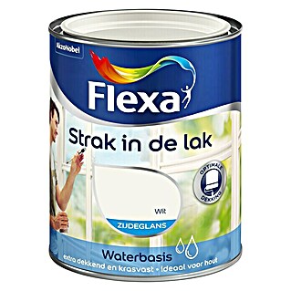 Flexa Strak in de Lak Witte lak Zijdeglans Wit Waterbasis (Wit, 750 ml, Zijdeglans)