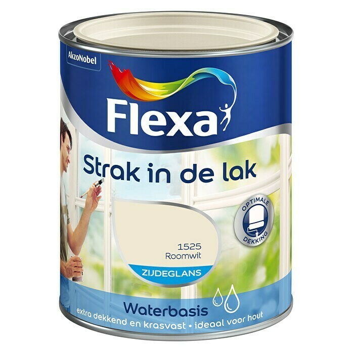 paniek compileren haalbaar Flexa Strak in de Lak Witte lak Zijdeglans Roomwit Waterbasis (Wit, 750 ml,  Zijdeglans) | BAUHAUS