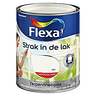 Flexa Strak in de Lak Witte lak Hoogglans Wit Terpentinebasis (Wit, 750 ml, Hoogglans)