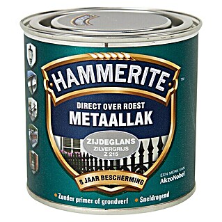 Hammerite Metaallak Structuur Zijdeglans Zilvergrijs (Zilvergrijs, 250 ml, Zijdeglans)