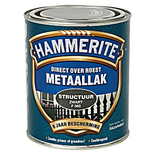 Hammerite Metaallak Structuur Zwart (Zwart, 750 ml)