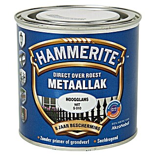 Hammerite Metaallak Hoogglans Wit S010 (Wit, 250 ml, Hoogglans)