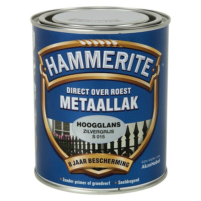 Hammerite Metaallak Hoogglans Zilvergrijs S015 (Zilvergrijs, 750 ml, Hoogglans) | BAUHAUS