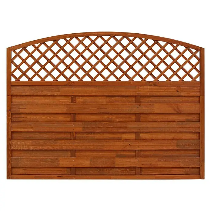 Andrewex Sichtschutzelement Bordeaux - 180 x 120 cm, Teak - Brauner Holzzaun mit Lattenmuster für den Garten. Der Zaun ist stabil und bietet Privatsphäre und ist ein Blickfang für jeden Garten.
