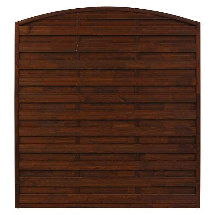 Andrewex Sichtschutzelement München - 180 x 180/195 cm, Braun - Brauner Holzzaun mit gerundeter Oberseite, ideal als Sichtschutz oder zur Gartengestaltung mit natürlicher Optik. Robuste Bauweise für den Außenbereich.