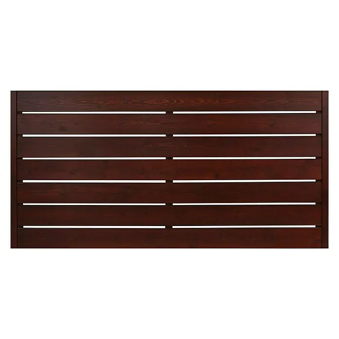 Andrewex Sichtschutzelement Faro - B x H: 180 x 90 cm, 180 x 90 cm, Braun - Eine dunkelbraune Holzwand mit horizontalen Latten und schmalen Zwischenräumen, ideal für den Garten oder als Sichtschutz.