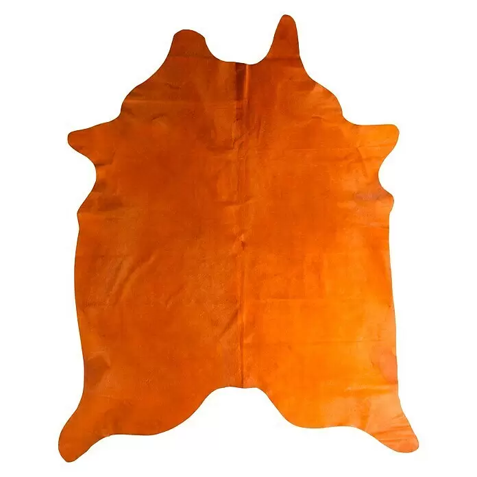 Esbeco Alfombra de piel de vaca - Amarillo, 100% piel auténtica - Alfombra de piel de vaca marrón natural con forma irregular, ideal como tapete de suelo.