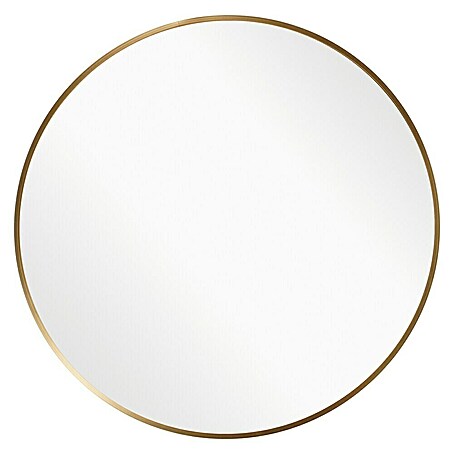 Rahmenspiegel Levi (Durchmesser: 60 cm, Gold, Metall)
