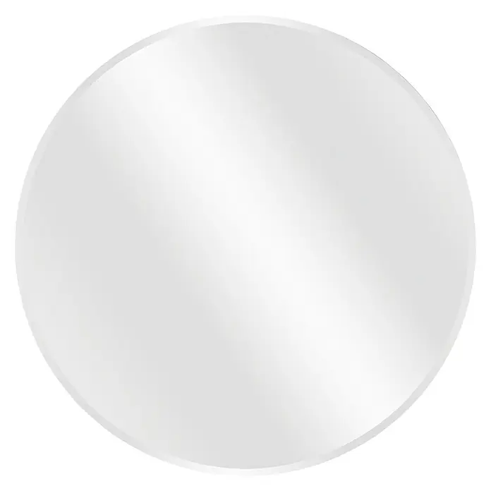 Rahmenspiegel Malva - Durchmesser: 60 cm, Weiß, Aluminium - Rundes, spiegelloses Glaselement für vielfältige Anwendungen, ideal für DIY-Projekte und kreative Dekorationen im Innenbereich.