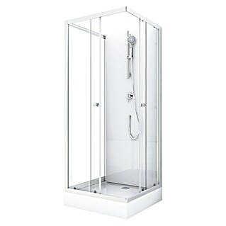 Aurlane Cabina de ducha White Wave (90 x 90 x 200 cm, Blanco/gris)