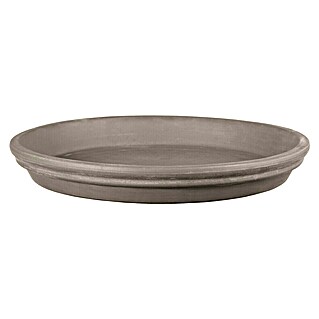Deroma Moka Garden Plato redondo para maceta Deroma Moka (Dimensiones externas (Ø x Al): 23 x 3 cm, Materiales naturales, Grafito)