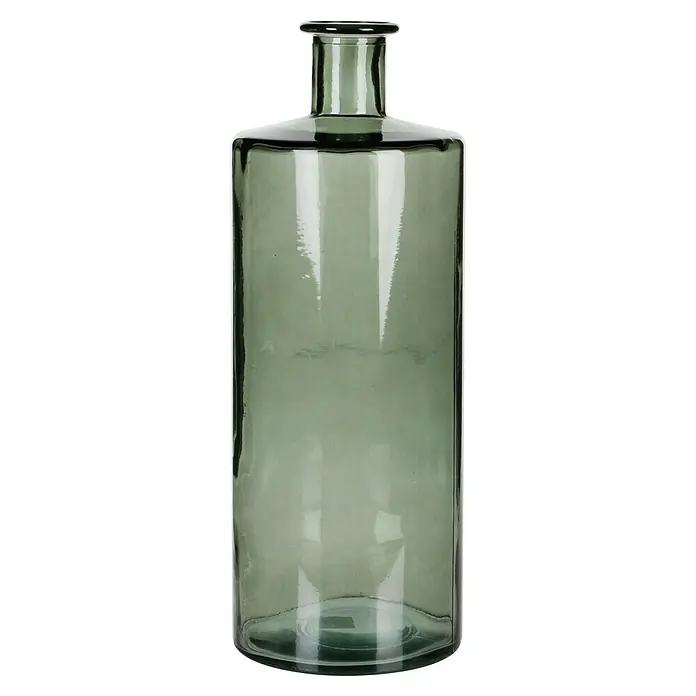 Jarrón Guan - Ø x Al: 15 x 40 cm, Vidrio, Gris - Elegante jarrón alto de vidrio ahumado, perfecto para arreglos florales con estilo y como elemento decorativo en cualquier habitación. Diseño atemporal.