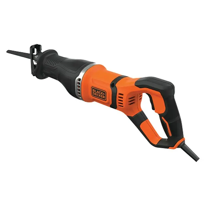 Black+Decker Sierra de sable BES301-QS - 750 W - Imagen de una sierra de sable Black+Decker. Perfecta para diversas tareas de corte, esta herramienta ofrece potencia y precisión para aficionados al bricolaje.