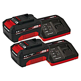 Einhell Power X-Change 18V Batería y cargador PXC-Starter kit (18 V, 2 baterías, Capacidad de la batería: 4 Ah)