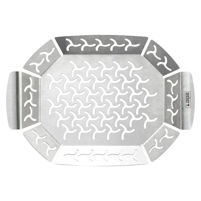 Weber Gemüsekorb - Edelstahl, L x B: 26,9 x 18,5 cm - Weber Grillkorb aus Edelstahl mit praktischen Griffen zum einfachen Wenden und Tragen des Grillguts.