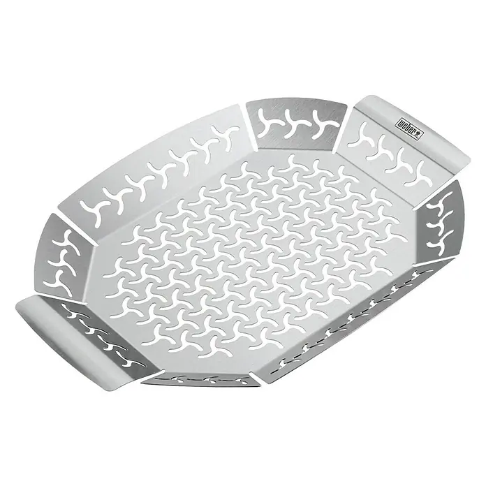 Weber Gemüsekorb - Edelstahl, L x B: 36,6 x 26,4 cm - Der Weber Gemüsekorb aus Edelstahl ermöglicht ein schonendes Grillen von Gemüse und kleinen Speisen. Mit praktischen Öffnungen für Raucharoma.