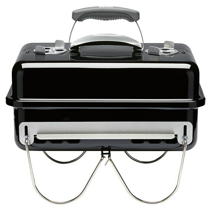 Weber Go-Anywhere HolzkohlegrillSchwarz, Hauptgrillfläche: 42 x 26 cm Front View