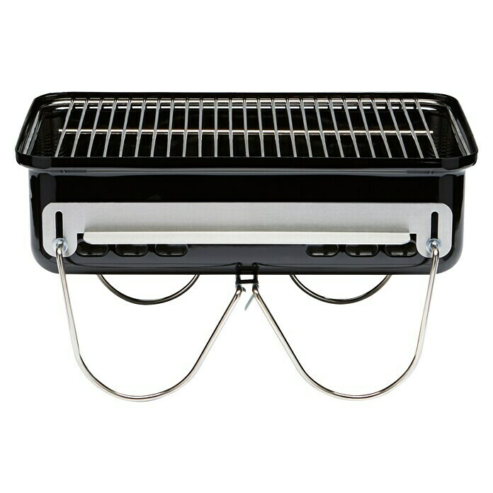 Weber Go-Anywhere HolzkohlegrillSchwarz, Hauptgrillfläche: 42 x 26 cm Front View