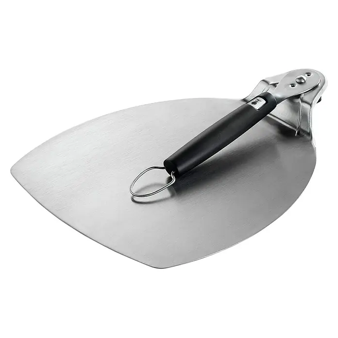 Weber Pizzaschaufel - L x B: 57 x 32 cm - Pizzaheber aus Edelstahl mit schwarzem Griff und Aufhängeöse. Ideal zum einfachen Herausnehmen von Pizza aus dem Ofen.