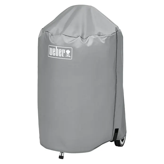 Weber Grill-Schutzhülle - Kunststoff, Passend für: Weber Kugelgrill Ø 47 cm - Weber Grillabdeckung in Grau. Sie schützt den Grill vor Wettereinflüssen und hält ihn sauber, ideal für den Einsatz im Freien und zur Aufbewahrung.