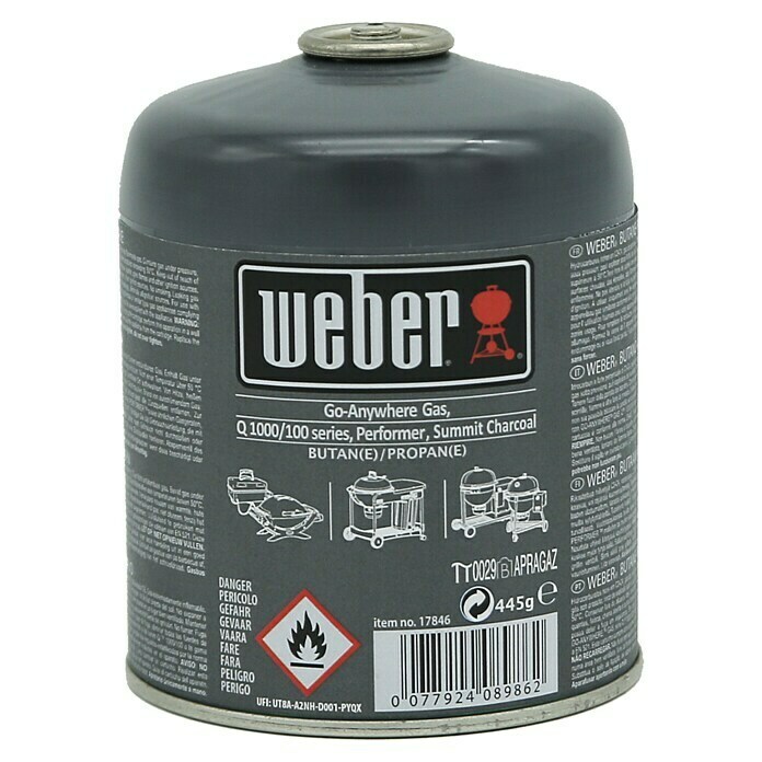 Weber Gaskartusche445 g, Butan/Propan Front View