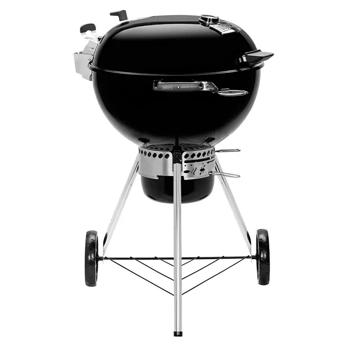 Weber Master-Touch GBS Kugelgrill Premium E-5770 - Durchmesser Grillfläche: 57 cm, Schwarz/Silber - Schwarzer Weber Holzkohlegrill mit Deckel und Rädern für den einfachen Transport im Garten oder auf der Terrasse.