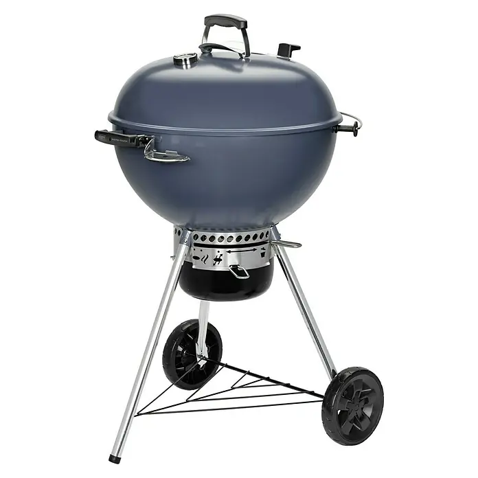 Weber Master-Touch GBS Kugelgrill C-5750 - Durchmesser Grillfläche: 57 cm, Slate Blue - Detaillierte Aufnahme eines Kugelgrills in elegantem Design, ideal für Grillliebhaber und zur Bereicherung jeder Gartenparty.