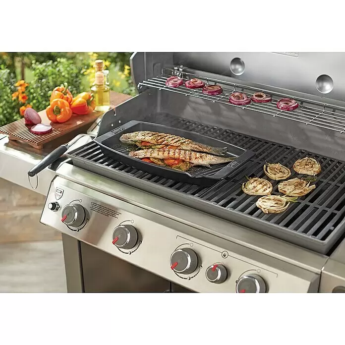 Weber Grillpfanne BBQ Keramik - L x B: 47 x 28 cm, Höhe: 4,4 cm - Stimmungsaufnahme