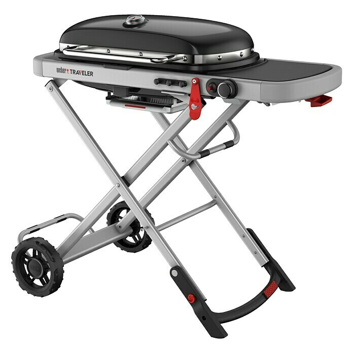 Weber Gasgrill TravelerAnzahl Brenner: 1, L x B x H: 58,4 x 110,8 x 94,5 cm Diagonal View