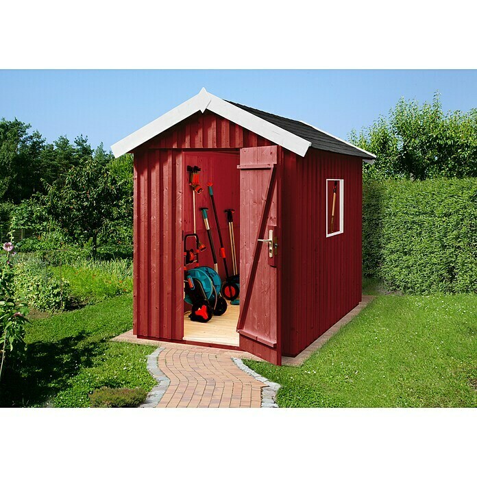 Weka Gartenhaus (Rot, 3,99 m², Einzeltür)