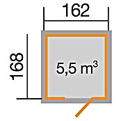 Weka Gartenhaus (Rot, 2,72 m², Einzeltür)