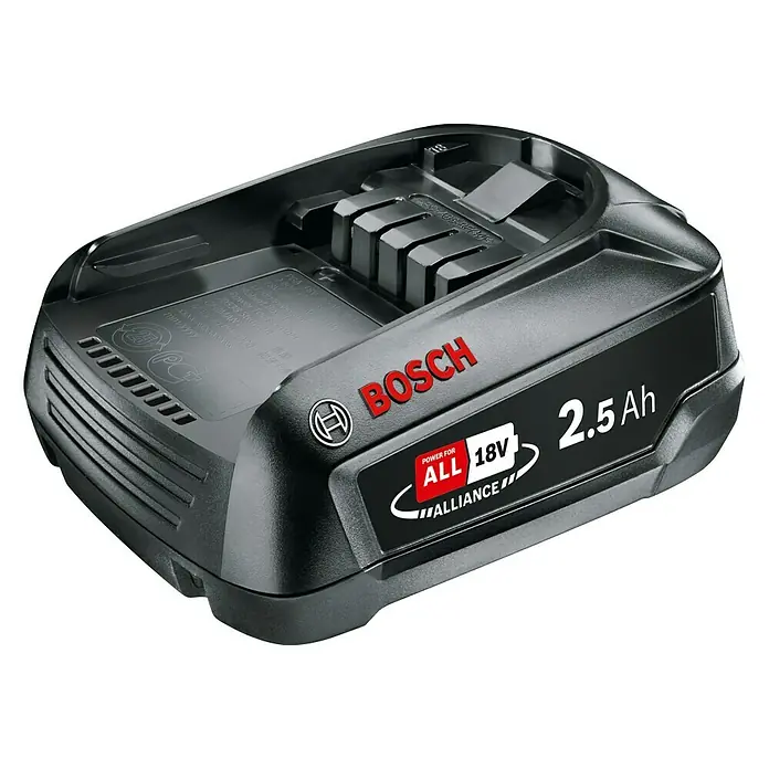 Bosch Power for All 18V Akku PBA 18V 2.5Ah W-B - 18 V, 2,5 Ah - Bosch 18V 2.5 Ah Akku, Teil der Power for All Alliance, für vielseitige Anwendungen mit Bosch Werkzeugen und Gartengeräten.