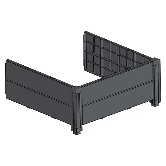 KHW Hochbeet Demeter Erweiterungsset - 82 x 82 x 31 cm - Abbildung eines erhöhten Gartenbeets, ideal für Gartenprojekte.