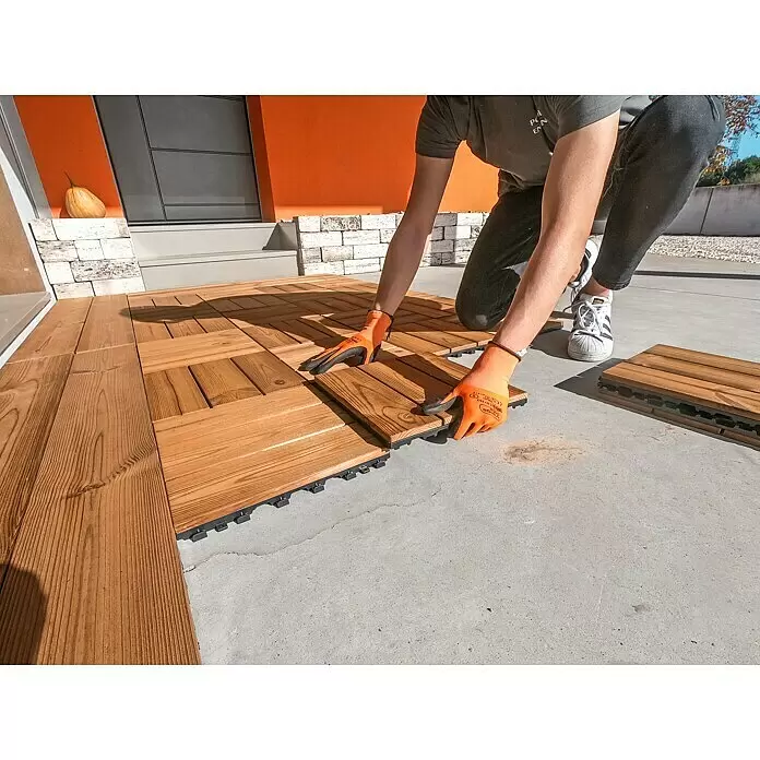 Klickfliese Smartdeck - Kiefer, 30 x 30 x 2,5 cm, Naturbraun, 6 Stk. - Stimmungsaufnahme